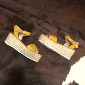 Mustard Scalloped Espadrilles